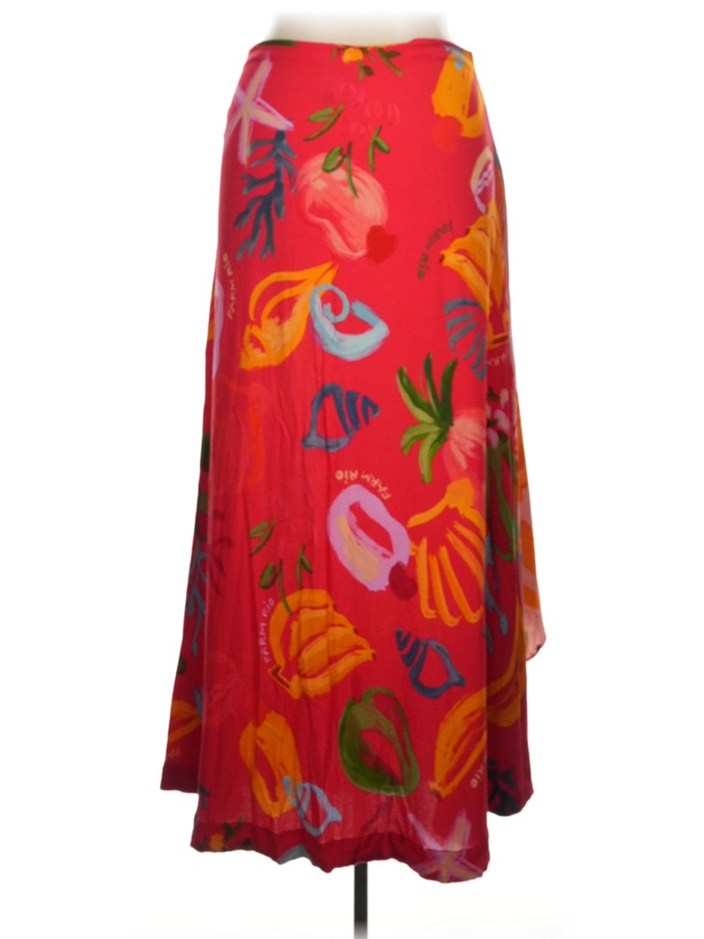 FARM Rio Red & Pink Tropical Wrap Maxi Skirt - Picture 5 of 13
